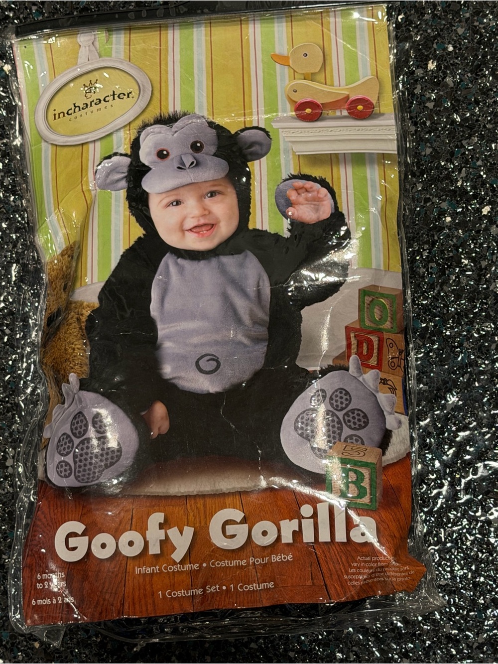 InCharacter Goofy Gorilla Baby Costume Size 6 Months to 2 Years Halloween Infant